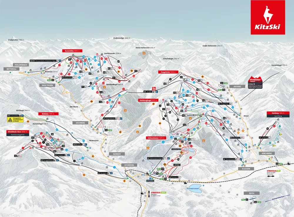 Ski slopes around Kitzbuhel