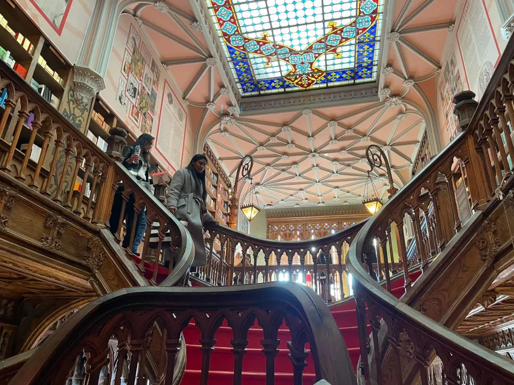 Stairs in library Lello that inspired J.K. Rowling