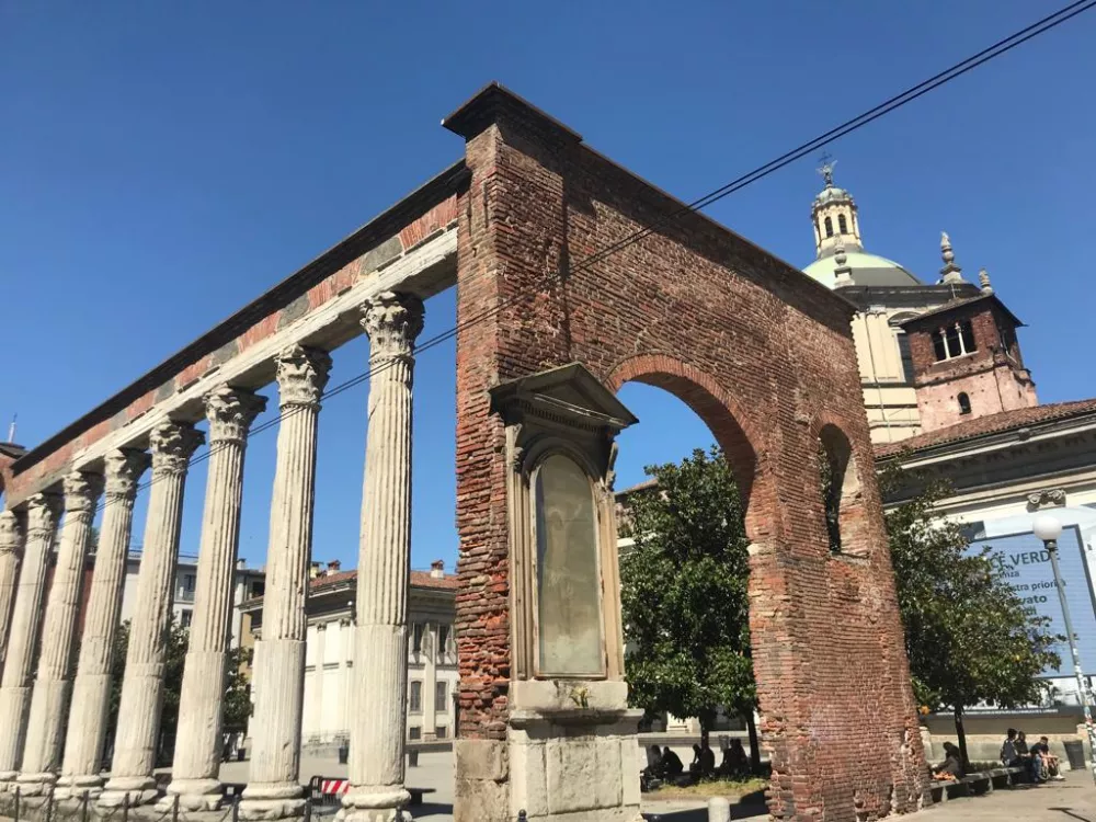 Ancient ruins in the city center