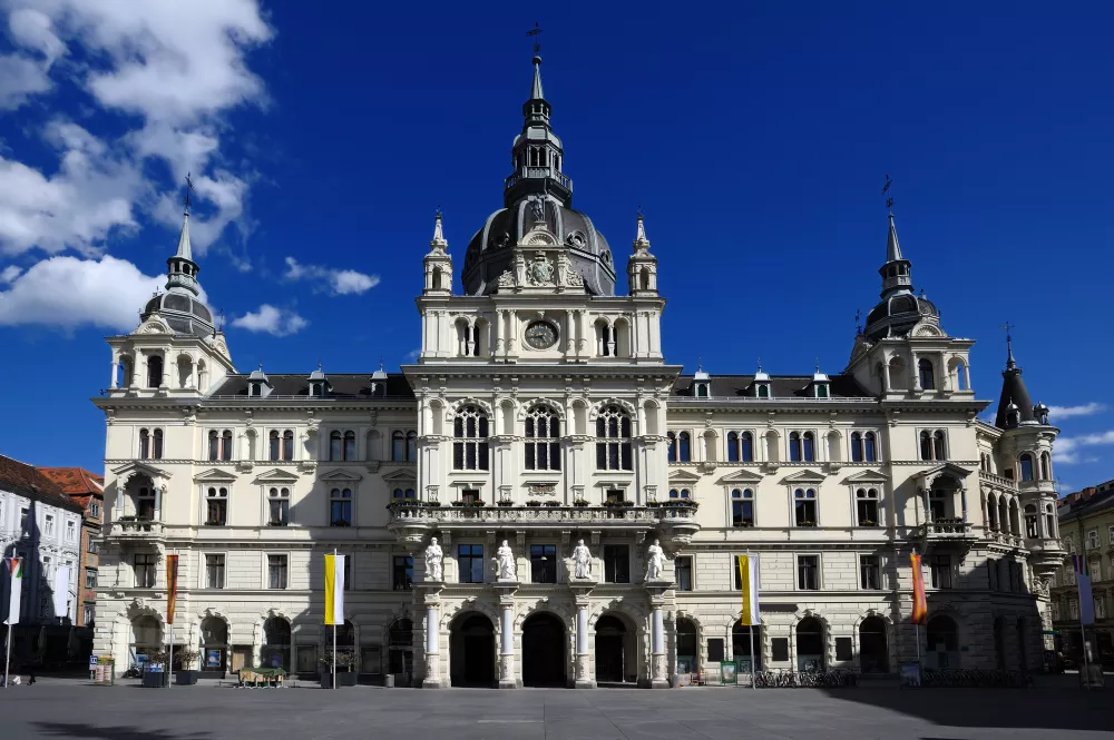 Krásná radnice v historickém centru města Graz