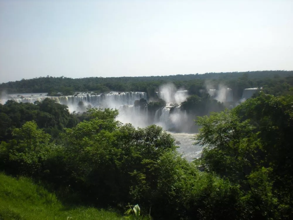 From the Brazilian side, you have the Iguaçu waterfalls right in front of you