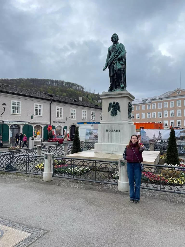 Monument of W. A. Mozart in Salzburg