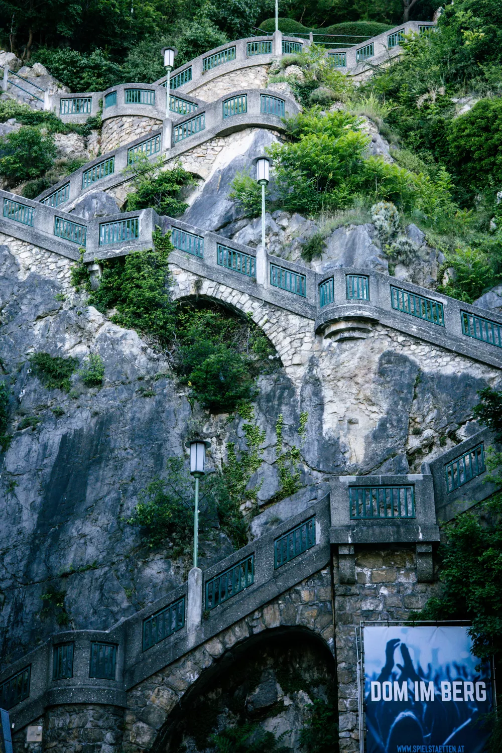 Romantic stairs to the top of Castle Hill