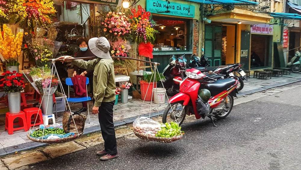 Colourful street of Hanoi