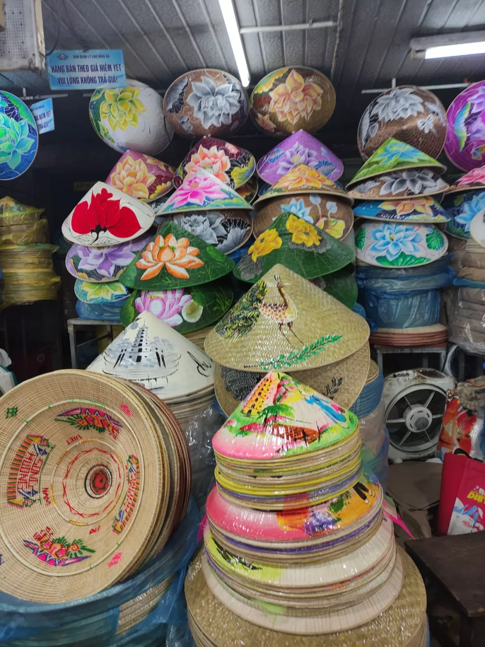 Typical hats at the local market