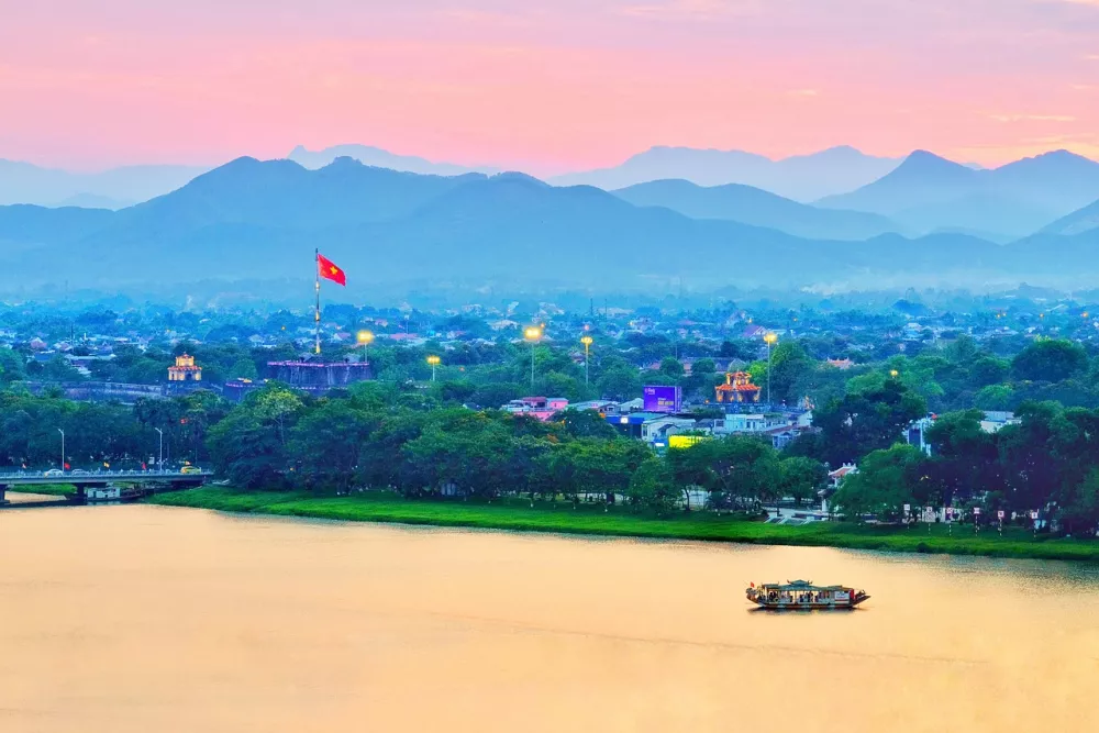 The Perfume River flows through the city center