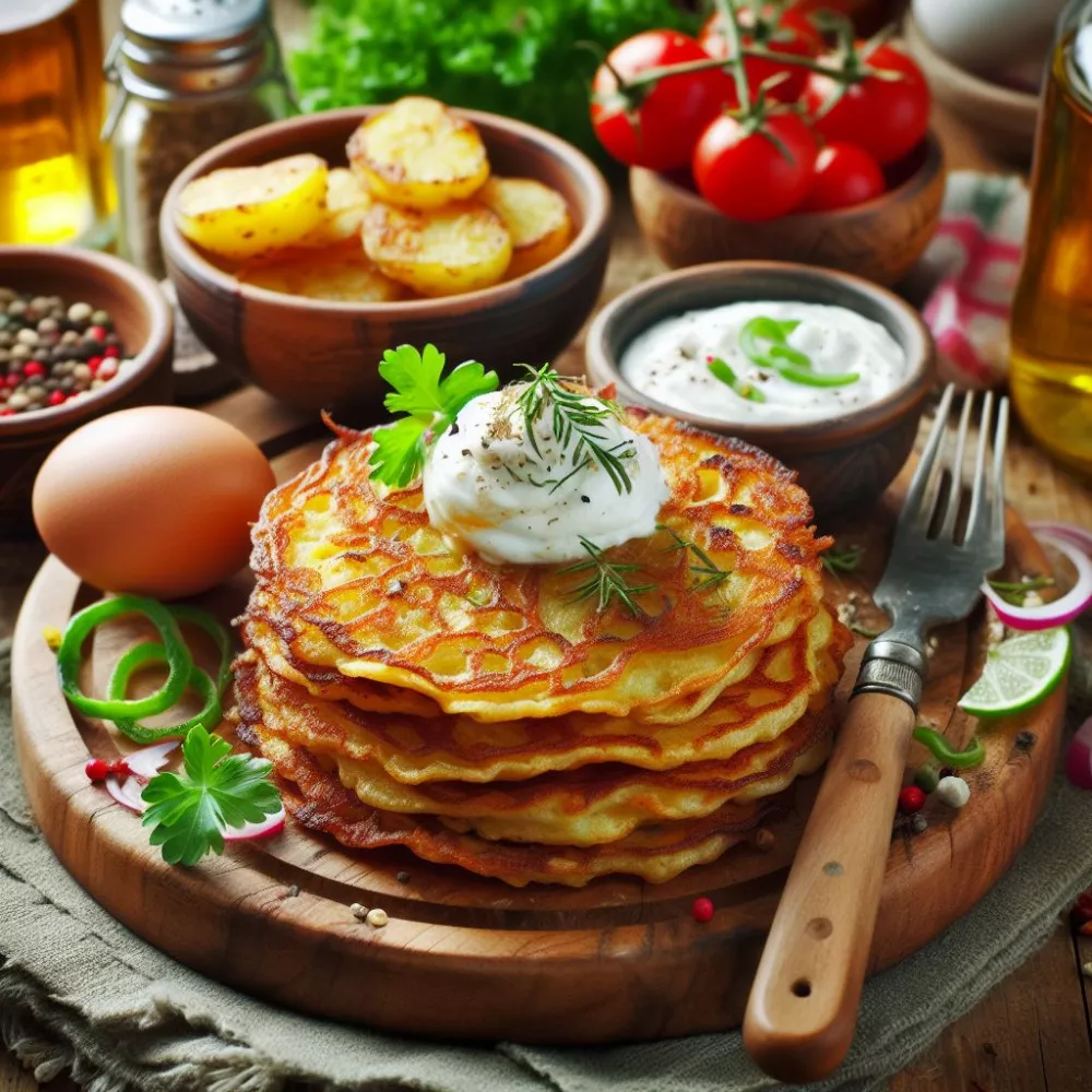 Sweet or savory potato pancakes (AI)