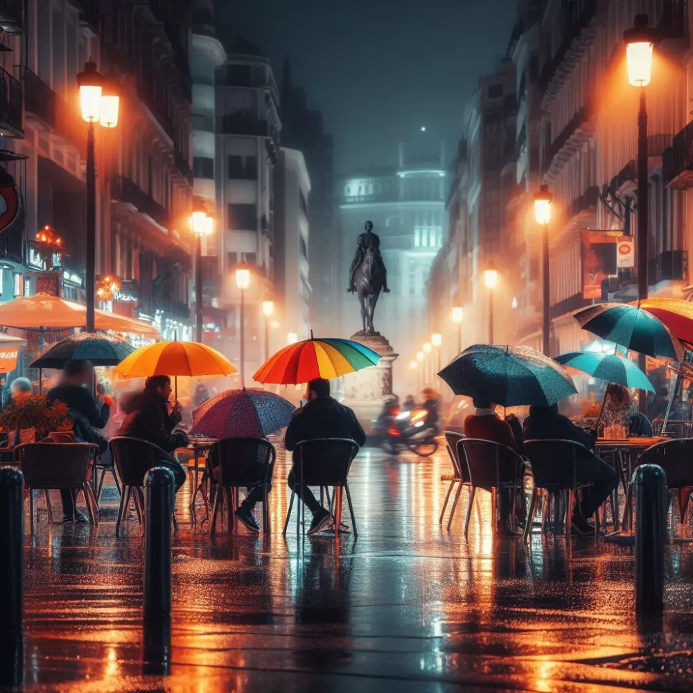 Déšť v Madridu AI