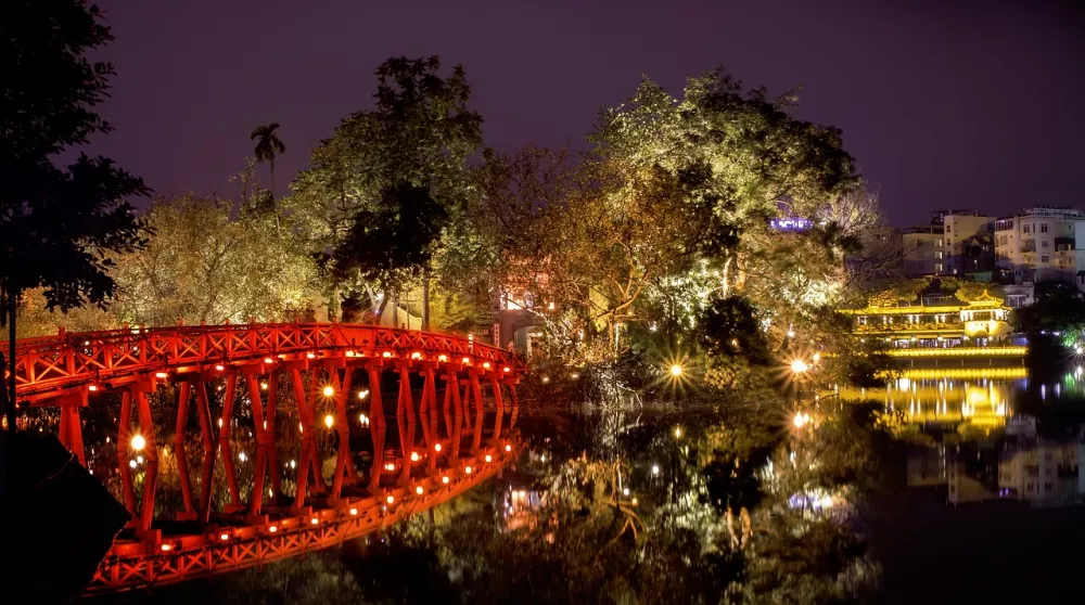 Huc Bridge to Ngoc Son Island